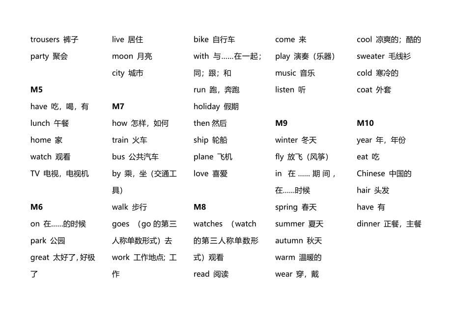 小学英语应掌握的单词过程版【二稿】_第5页