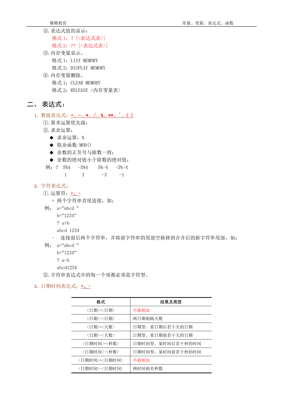 赛腾教育--VF二级培训讲义(常量、变量、表达式、函数)_第3页