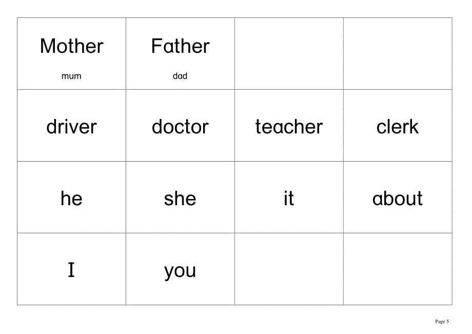 深圳小学二年级英语单词卡(上册)_第5页