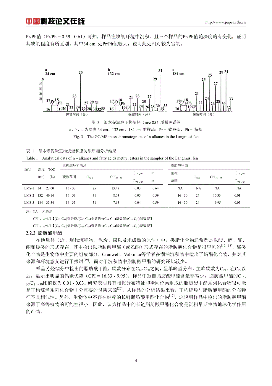 甘肃南部郎木寺中全新世气候序列的脂类分子化石记录_第4页