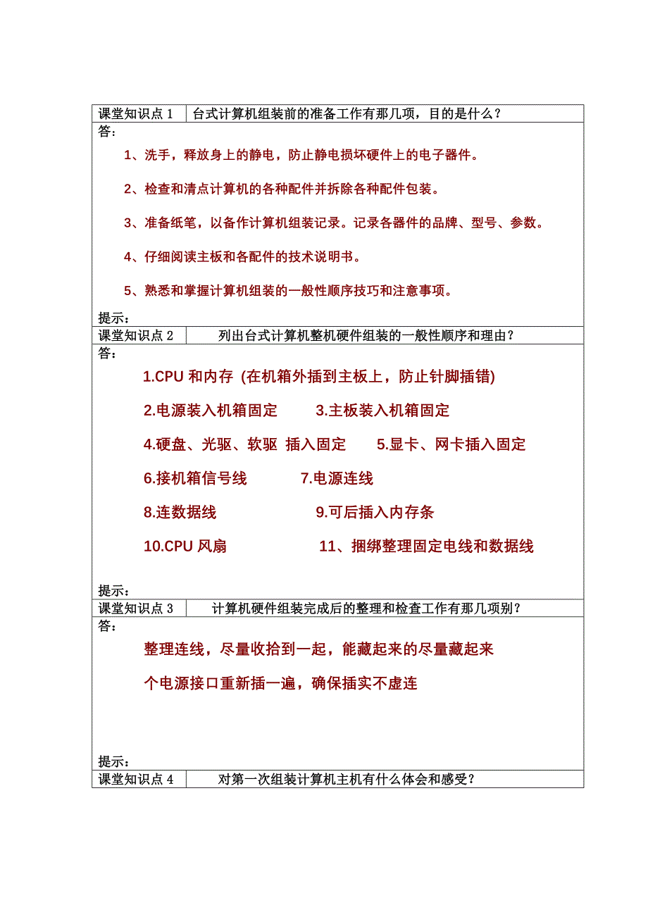 实 验 八  计算机整机硬件的组装实验_第2页