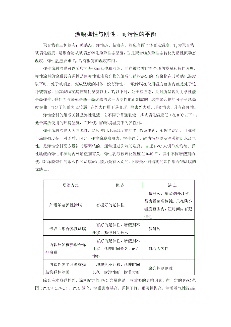 涂膜弹性与刚性、耐污性的平衡_第1页