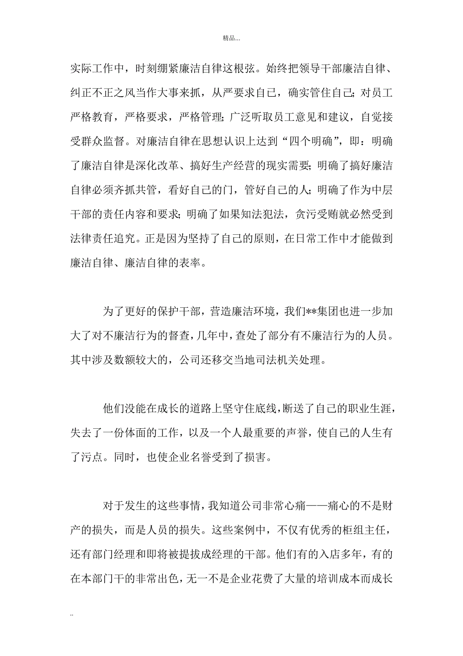 集团公司中层干部廉洁自律述职报告_第2页