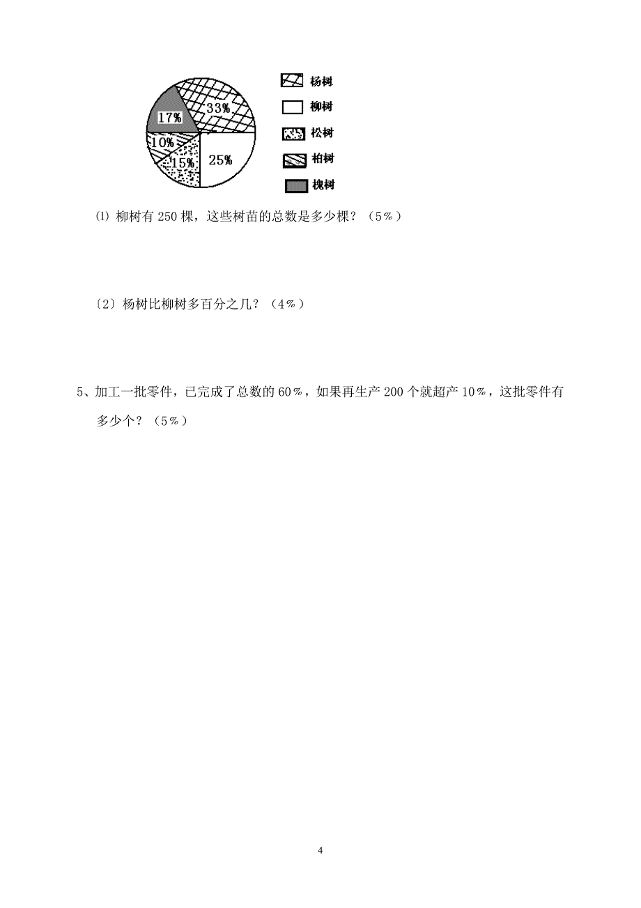 人教版数学六年级上册--第7、8单元测试题_第4页