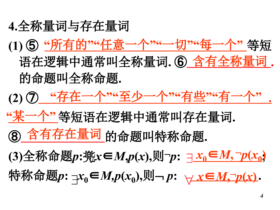 高中数学一轮总复习课件(文)_第3讲量词与逻辑联结词(改)_第4页