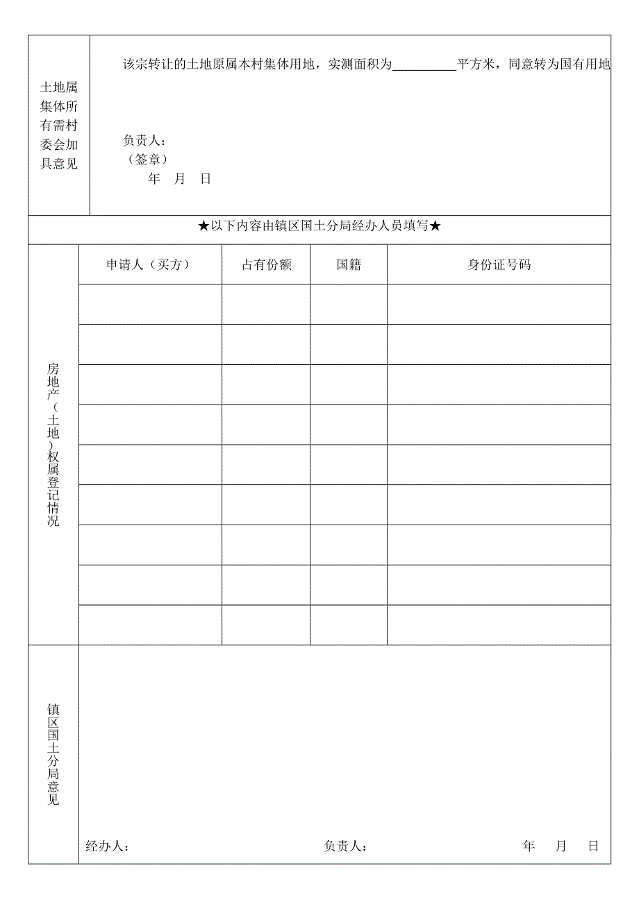 中山市房地产(土地)转让登记申请表_第3页