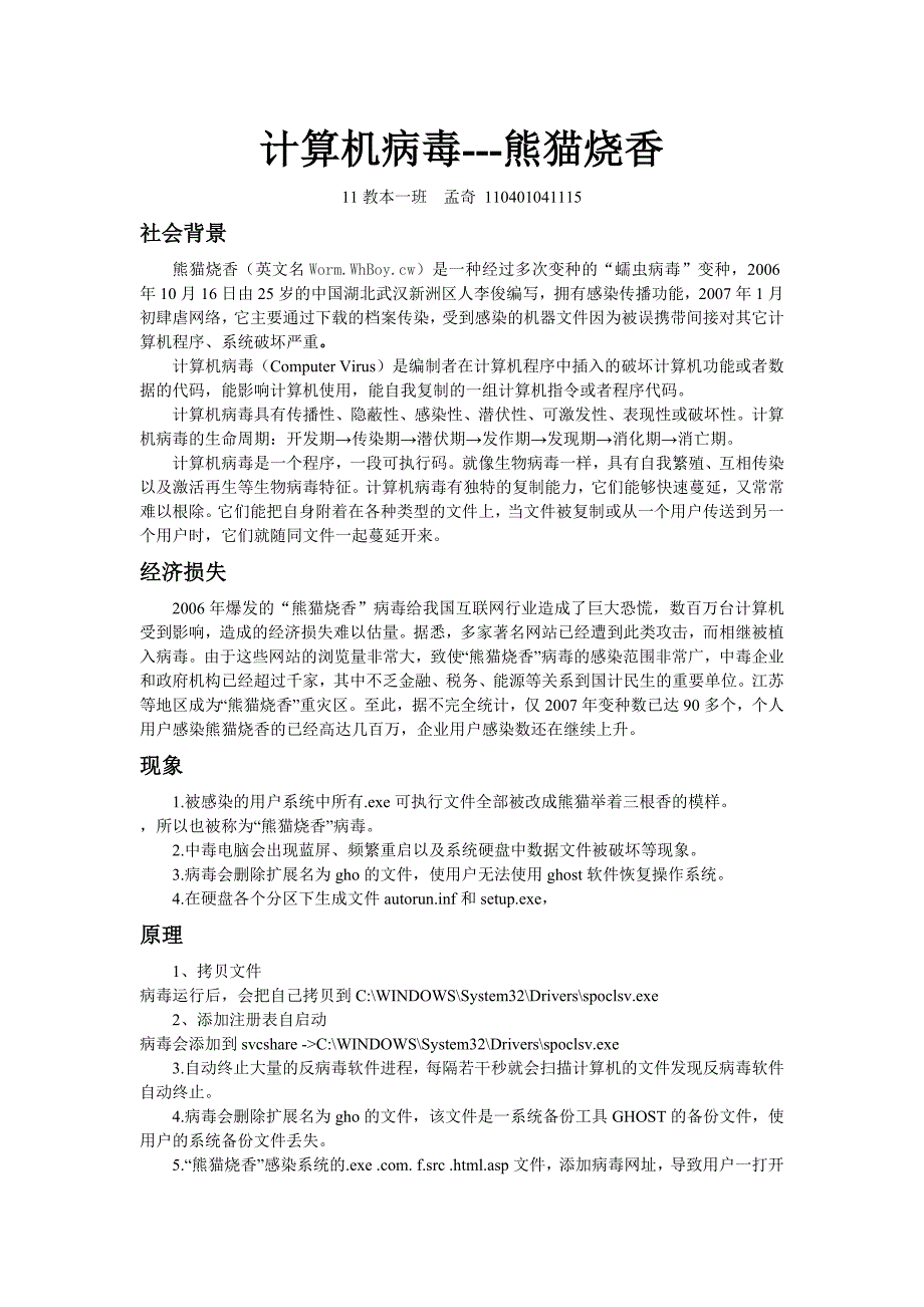 计算机病毒--熊猫烧香_第1页