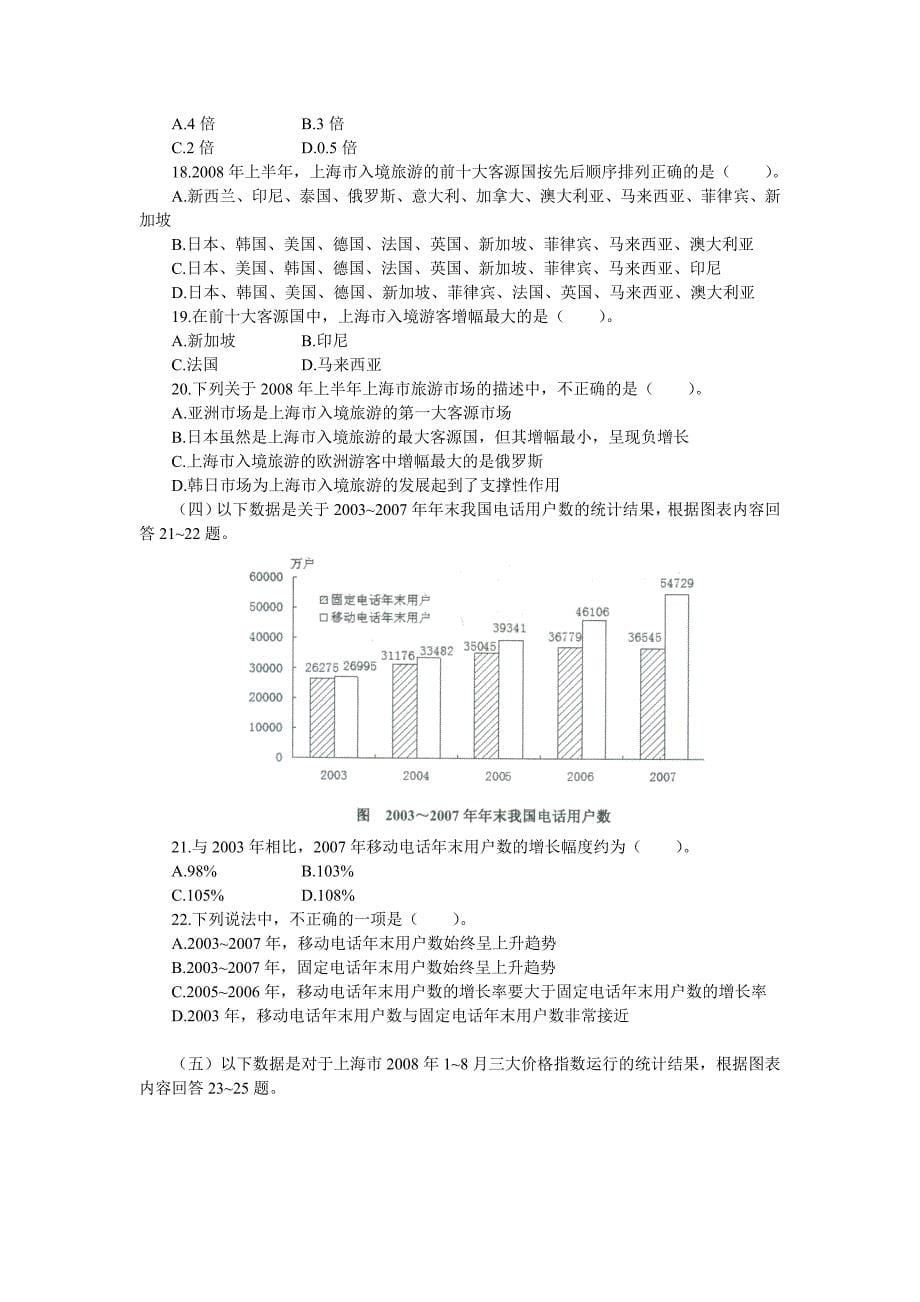 2009年上海市公务员录用考试《行测》_第5页