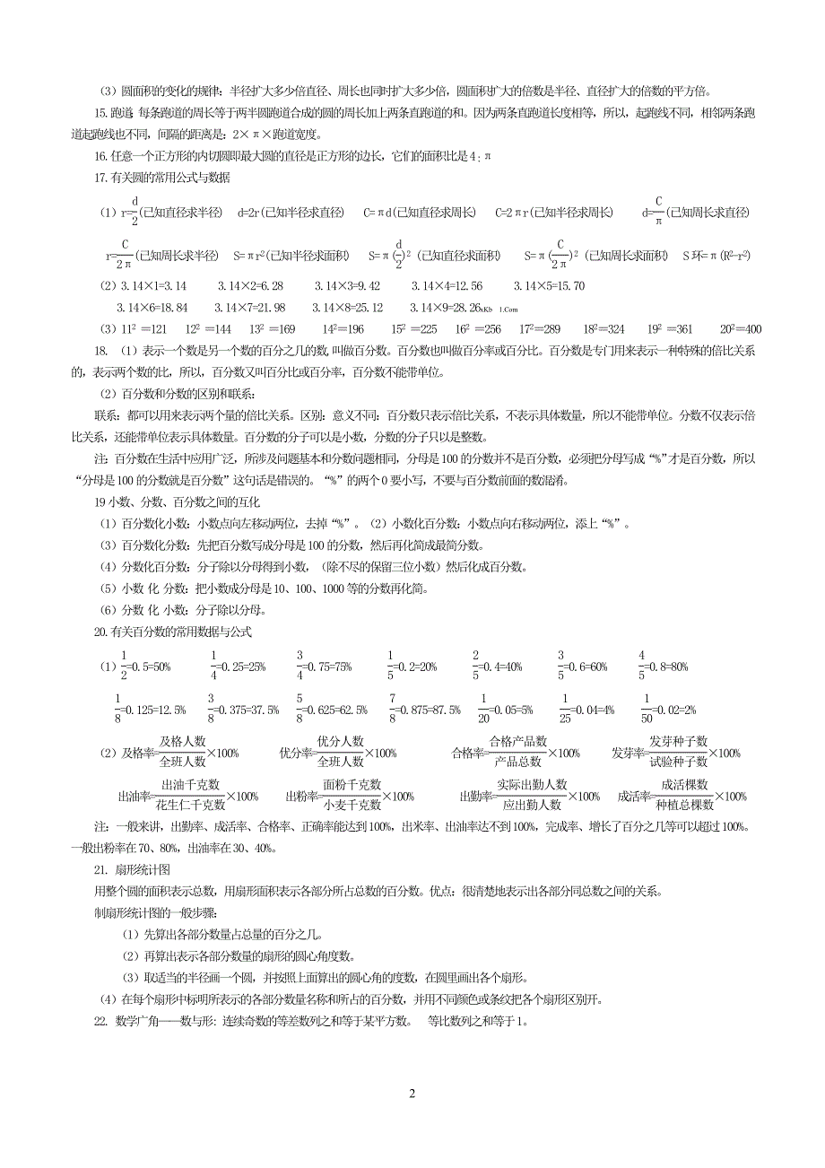 人教版数学六年级上册--概念与公式汇总_第2页