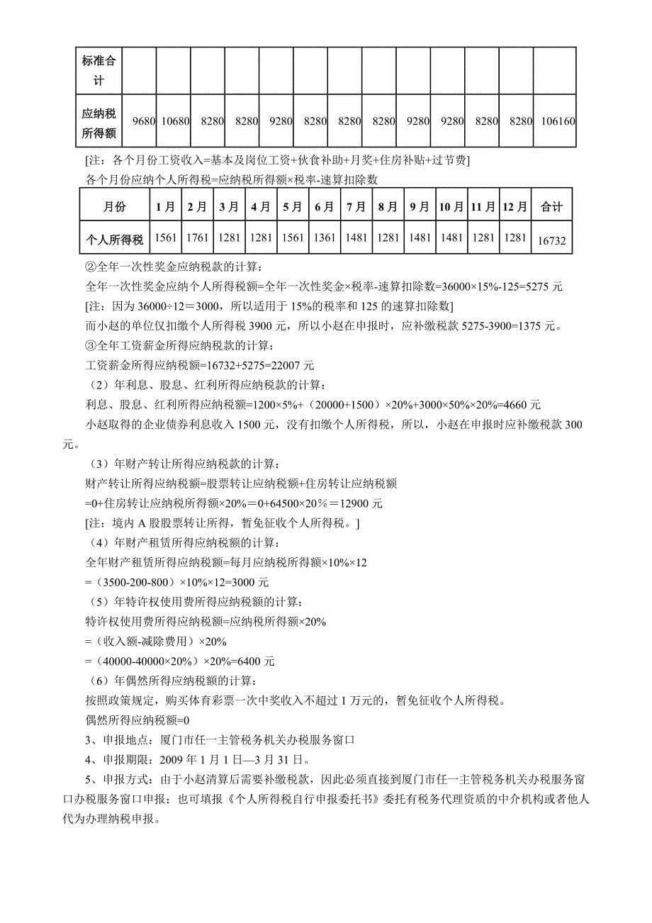 个人所得税自行纳税申报办法各类申报情形例解_第5页