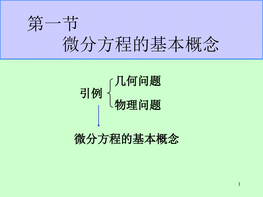 微分方程的基本概念 教学课件_第1页