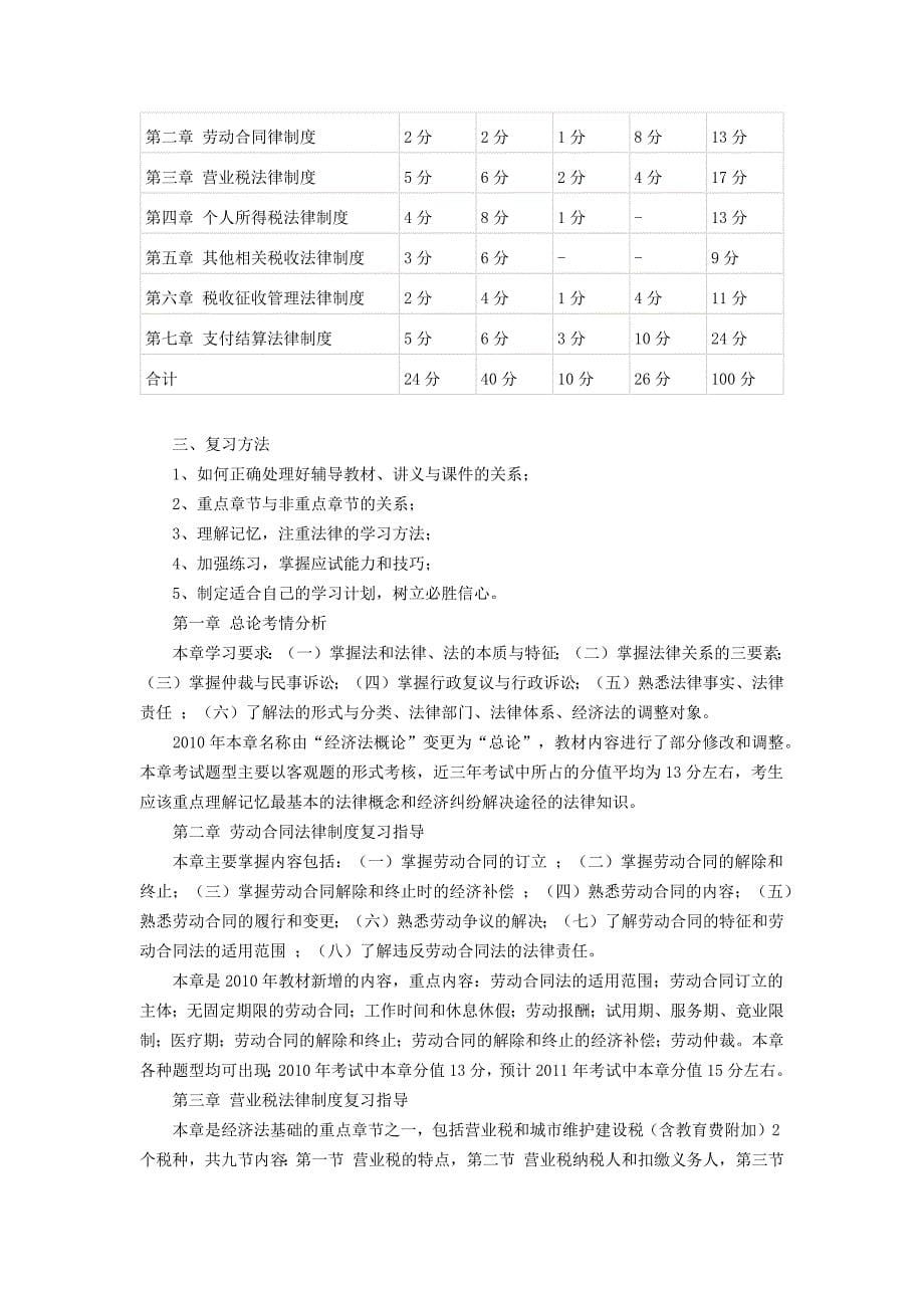 2011年会计初级职称教材分析及考情预测_第5页