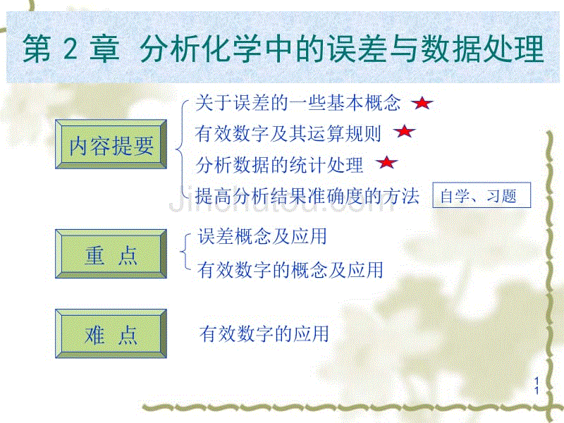 第02章 武汉大学分析化学中的误差和数据处理