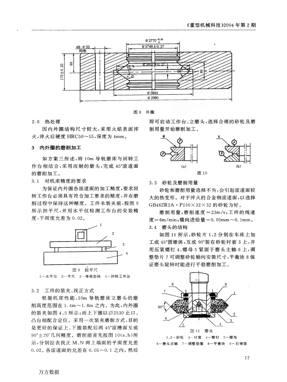 大型薄壁交叉辊子轴承内外圈45°滚道面的磨削加工_第4页