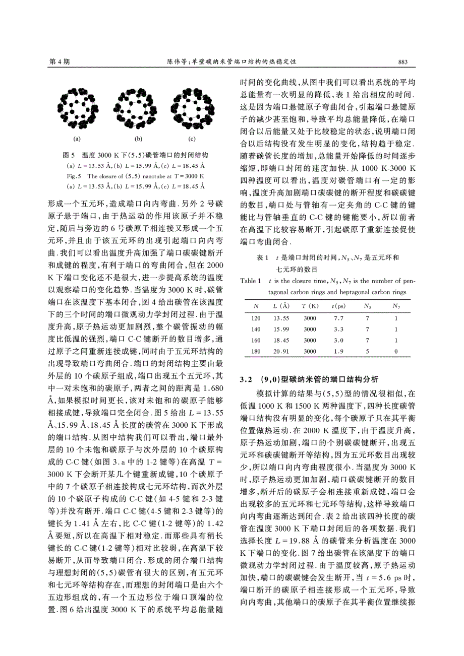 单壁碳纳米管端口结构的热稳定性_第3页