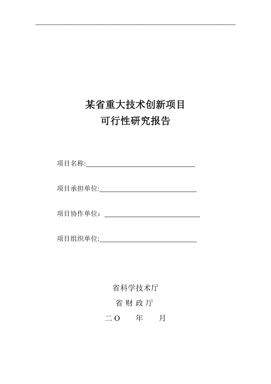 重大技术创新项目可行性研究报告格式_第1页