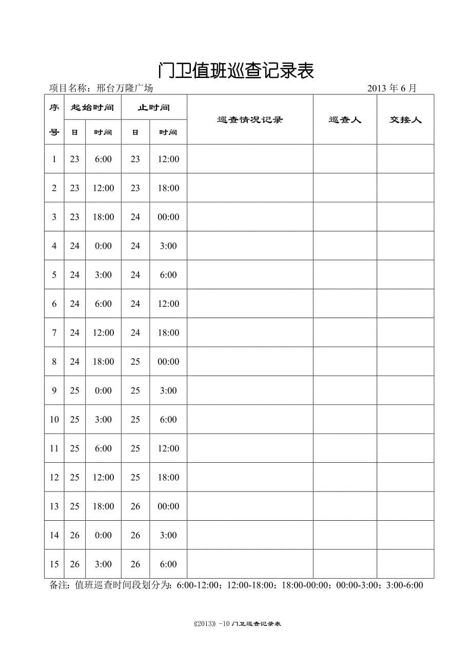 门卫值班巡查记录表_第5页