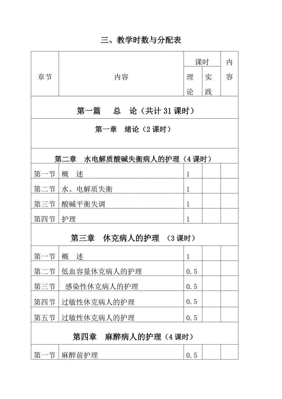 《成人护理》教学大纲_第3页