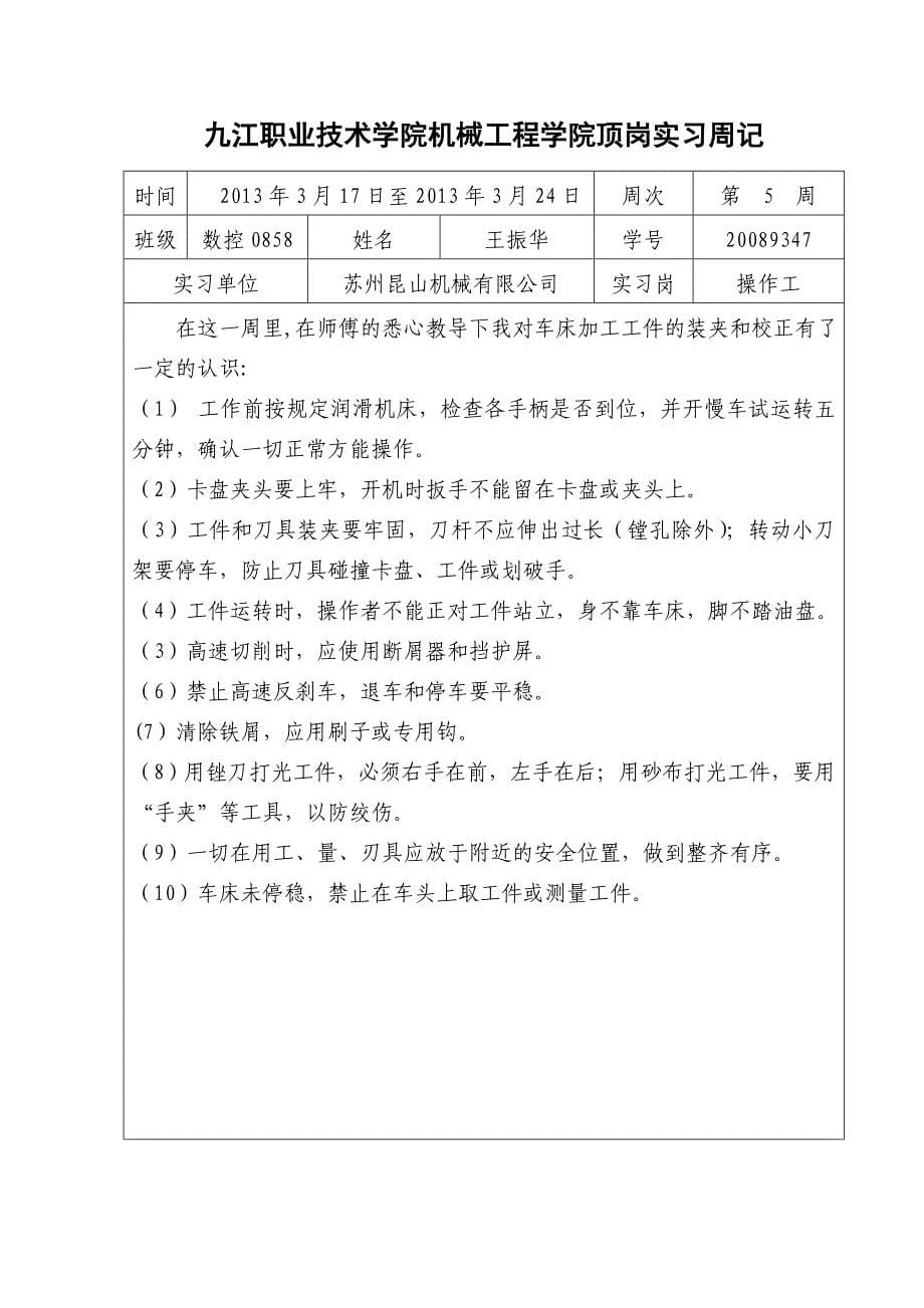 数控技术专业学生顶岗实习周记_第5页