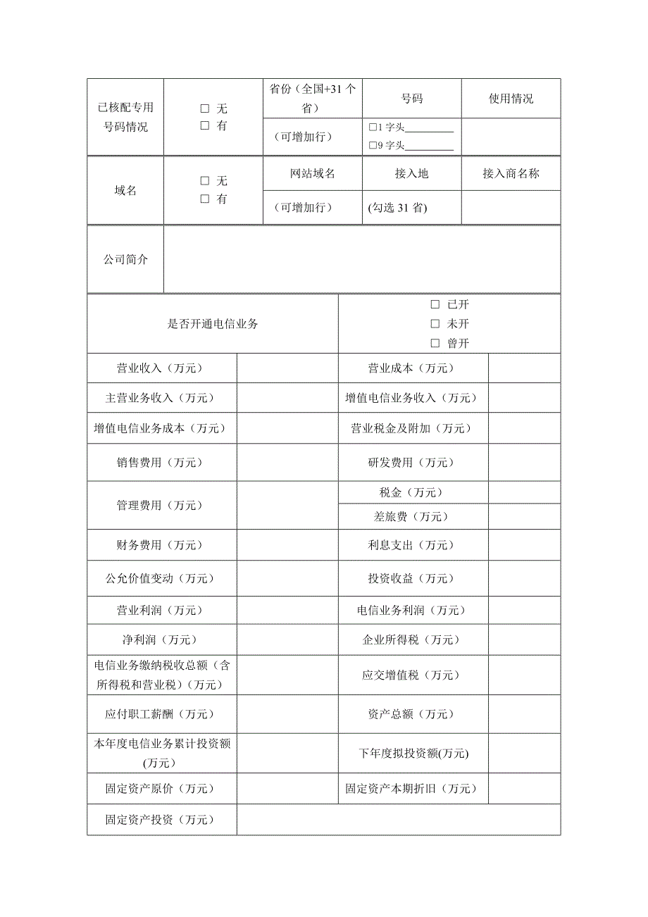 2016年增值电信业务许可证年检空表_第4页