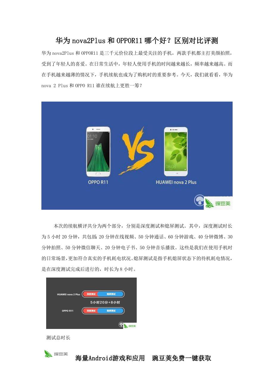 亲测华为nova2Plus与OPPOR11有什么不同_第1页