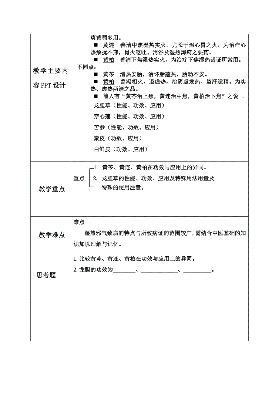 [医学精品]成都中医药大学中药教研室教案_第4页