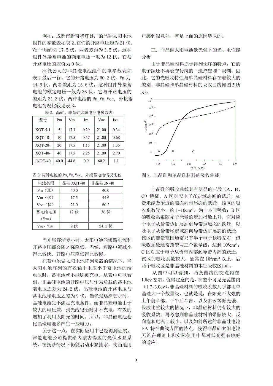 非晶硅太阳电池的光电性能分析_第3页