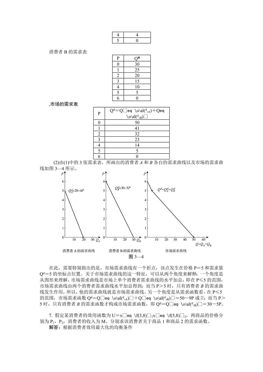 西方经济学 微观部分 第三章课后习题答案_第5页