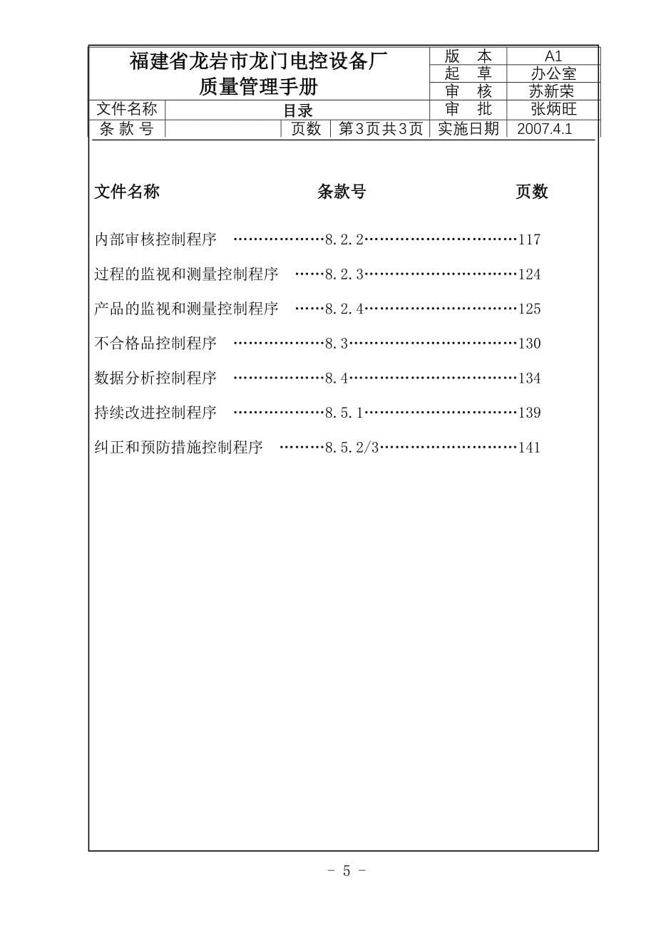 质量管理手册颁布令_第5页