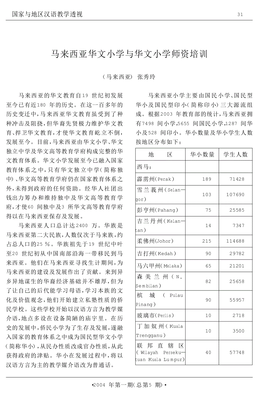 马来西亚华文小学与华文小学师资培训_第1页