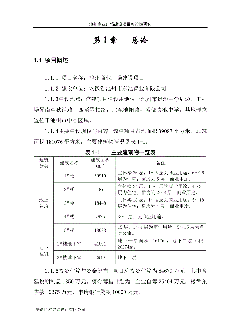 池州商业广场可行性研究_第1页