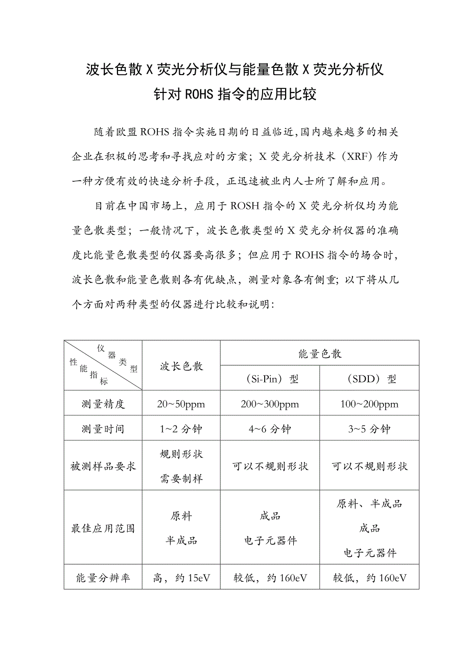 波长色散X荧光分析仪与能量色散X荧光分析仪_第1页