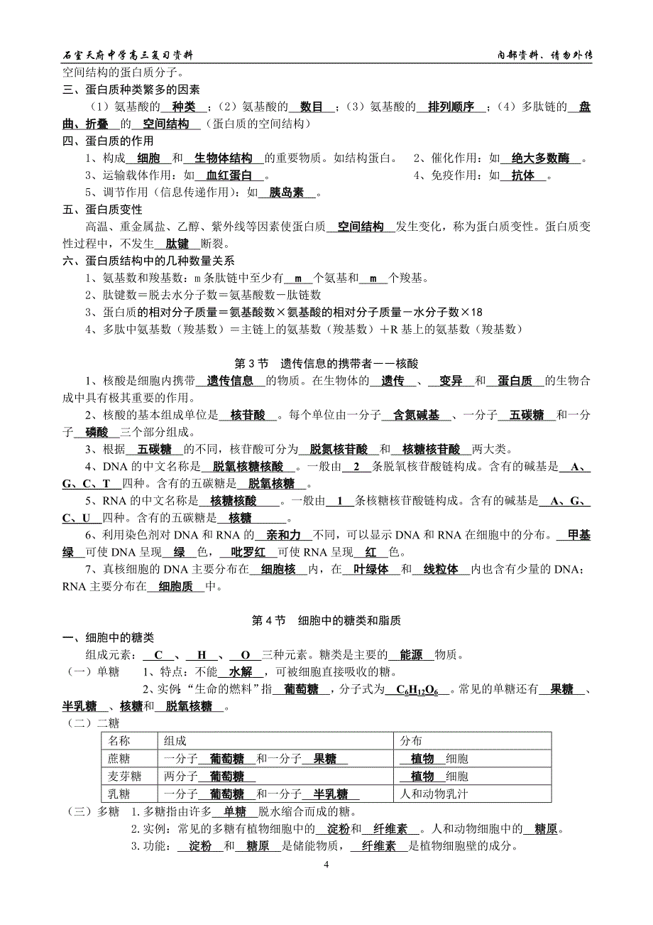 高考生物复习知识清单_第4页