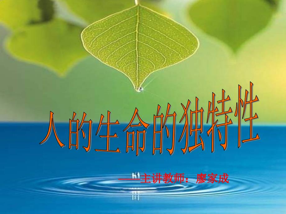 七年级政治人的生命的独特性_第1页