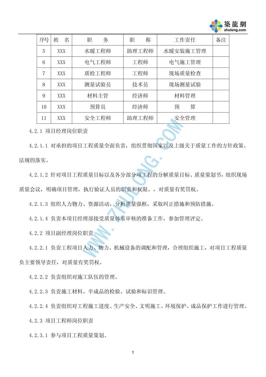 天津某住宅楼工程创“海河杯”施工方案p_第5页