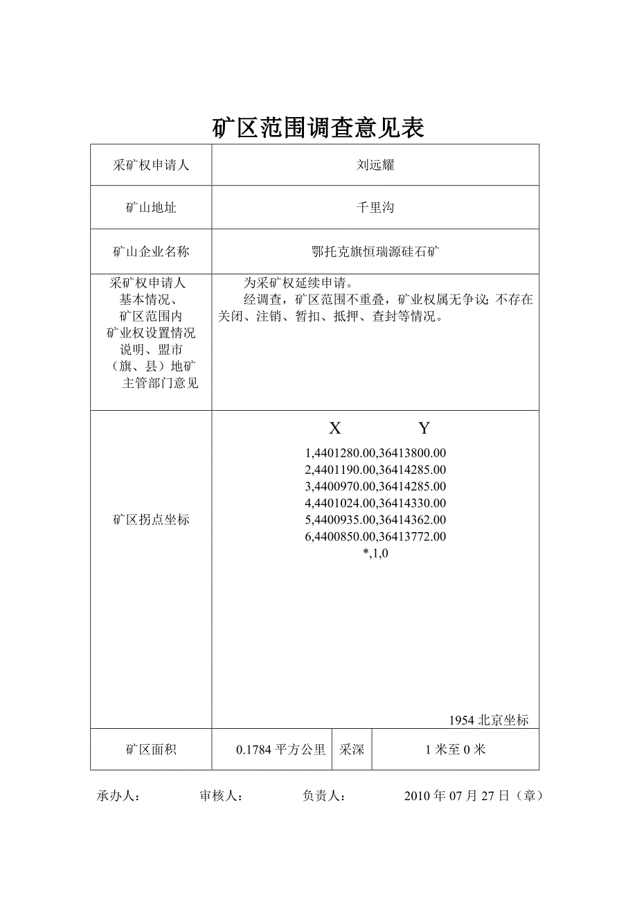 矿区范围调查意见表_第3页