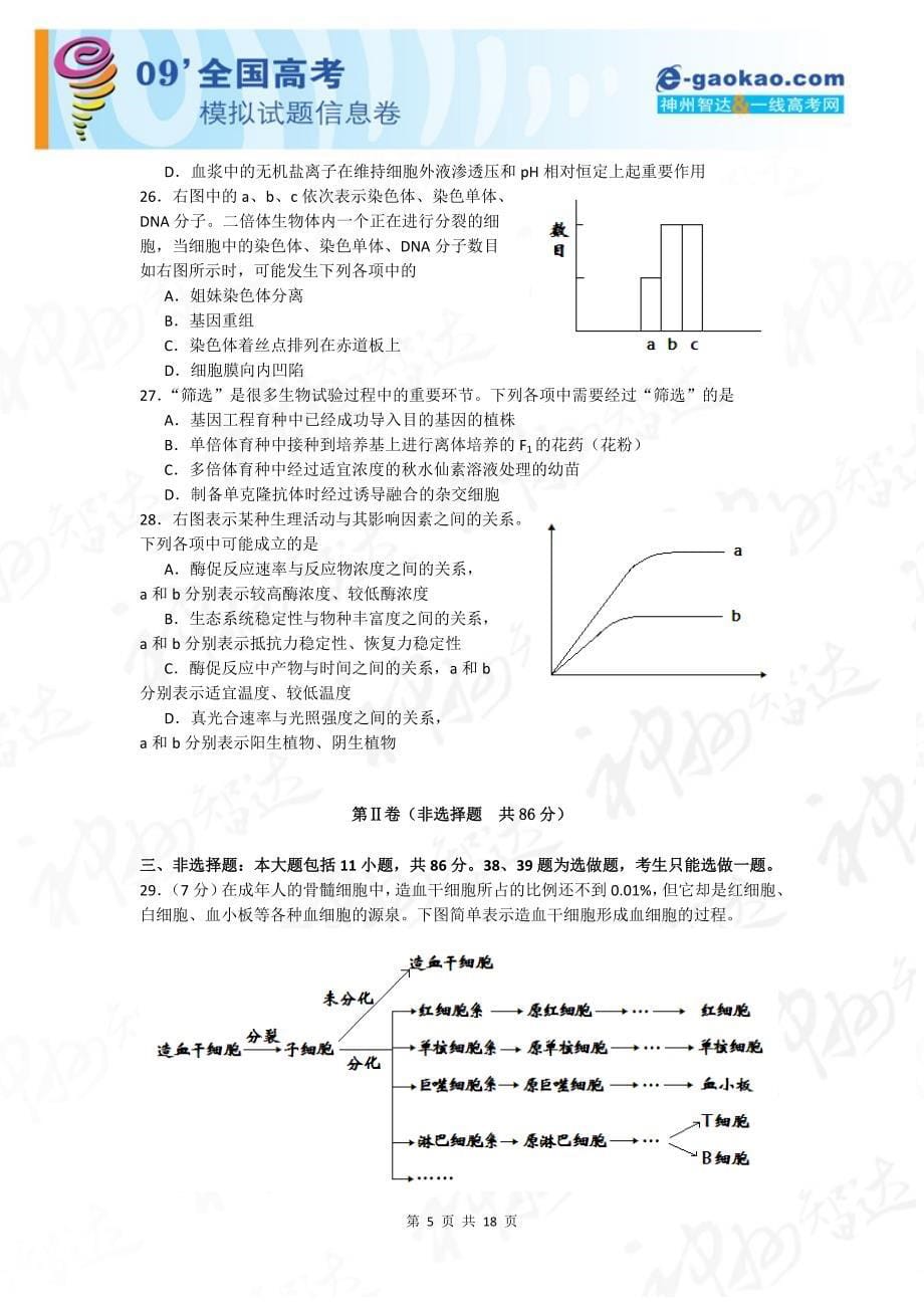 广东省汕头市2009届高三第一次模拟考试(生物)_第5页