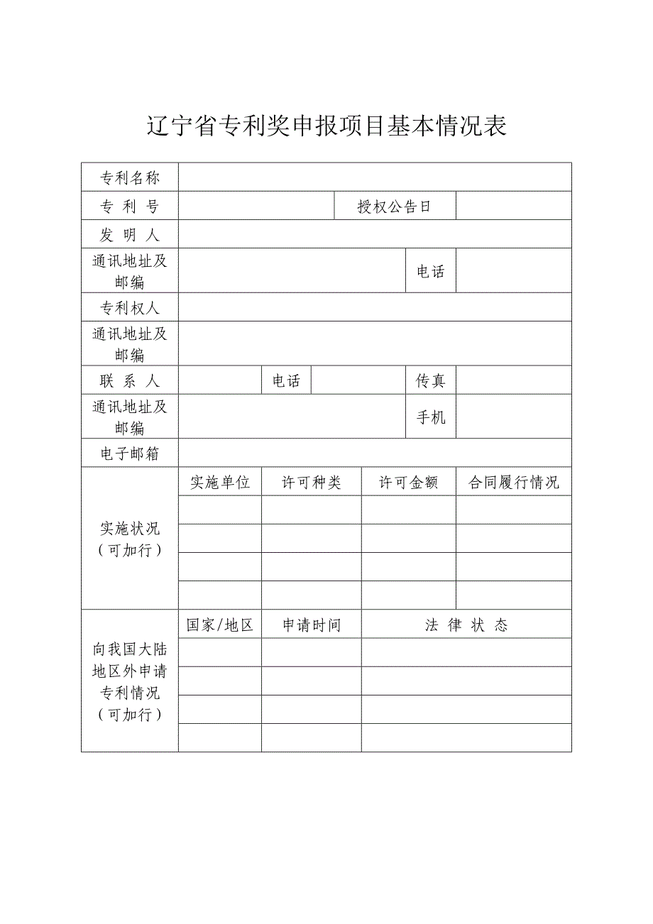 辽宁省专利奖申报书发明实用新型_第2页