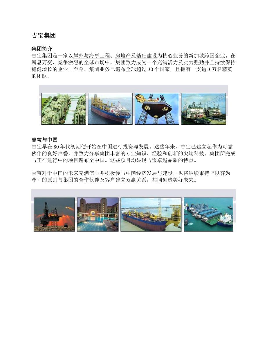 吉宝集团，一家以岸外与海事工程、房地产及基础建设为核心业务的新加坡 _第1页