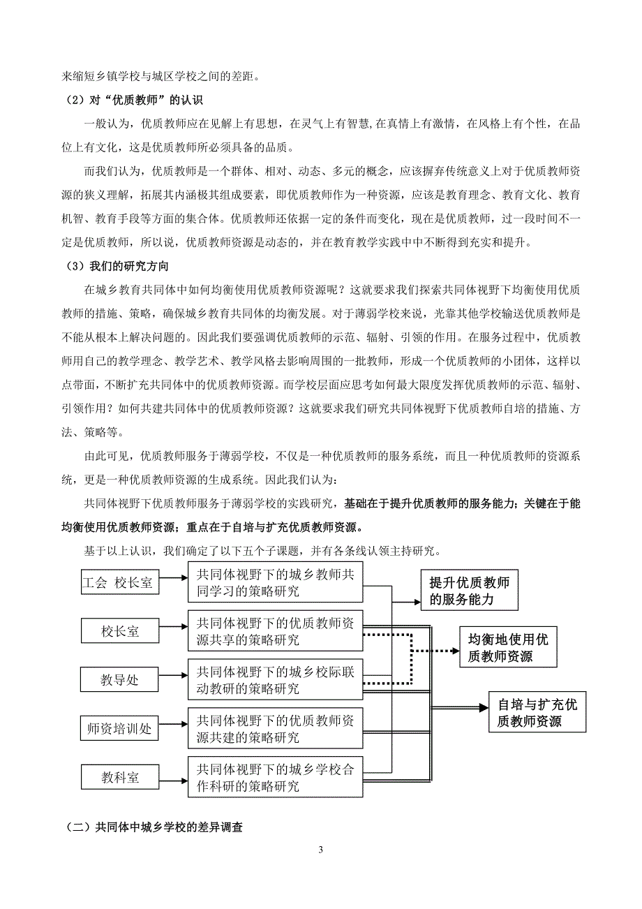 共同体视野下优质教师服务于薄弱学校的实践研究_第3页