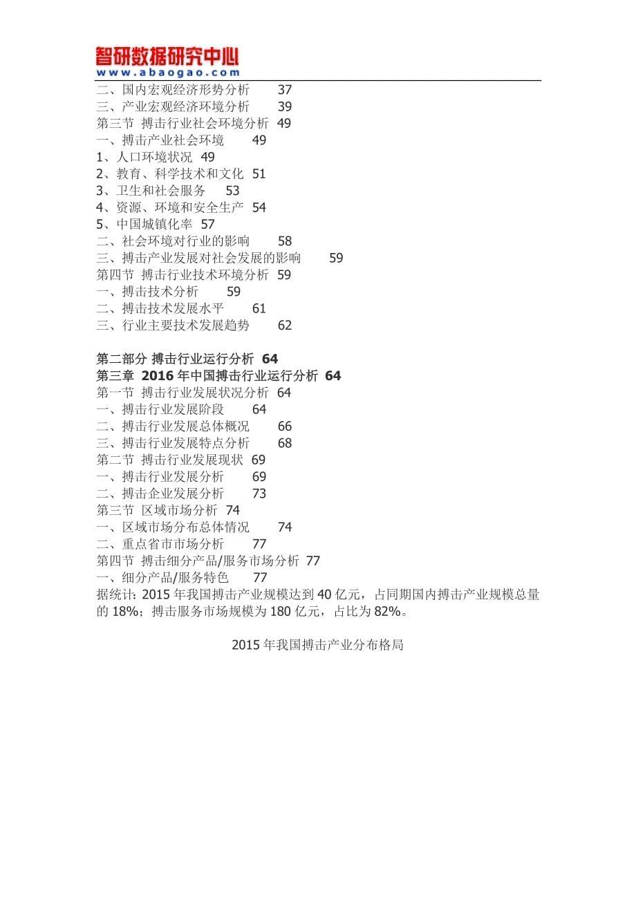 2017-2022年中国搏击市场全景调查与市场年度调研报告(目录)_第5页