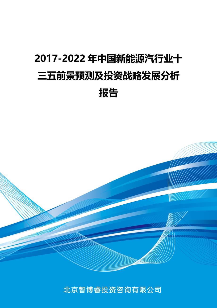 2017-2022年中国新能源汽行业十三五前景预测及投资战略发展分析报告_第1页