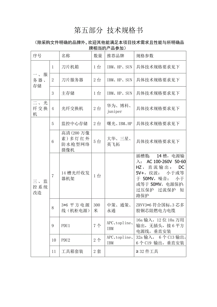 第五部分 技术规格书_第1页