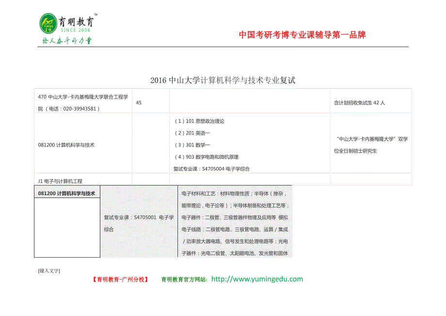 2016中山大学计算机科学与技术专业复试线复试办法、复试经验分享_第1页