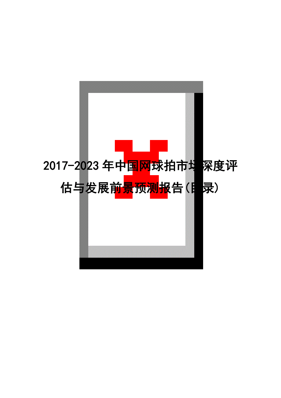 2017-2023年中国网球拍市场深度评估与发展前景预测报告(目录)_第1页