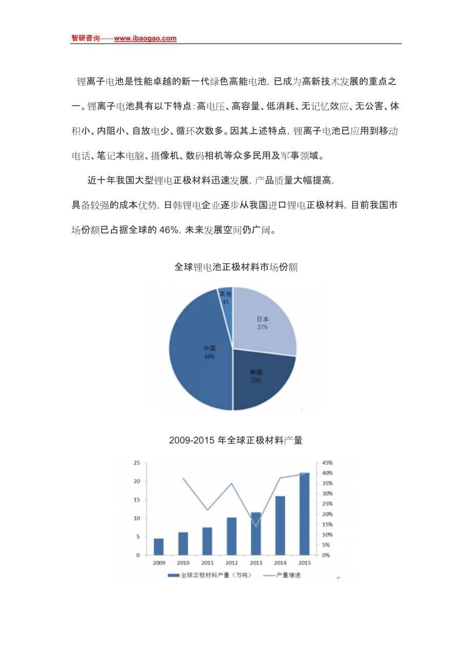 2017-2023年中国锂电池正极材料市场调查与投资前景评估报告(目录)_第5页
