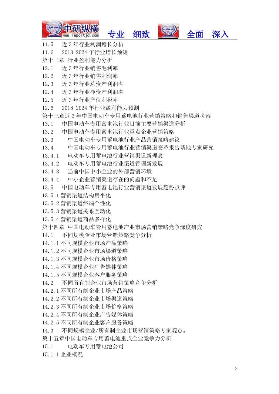 电动车专用蓄电池市场规模2018-2023行业调查前景分析报告目录_第5页