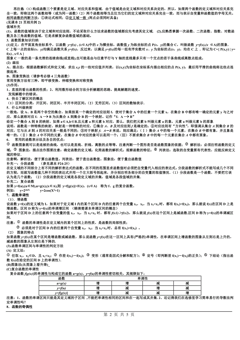 数学必修1知识总结_第2页