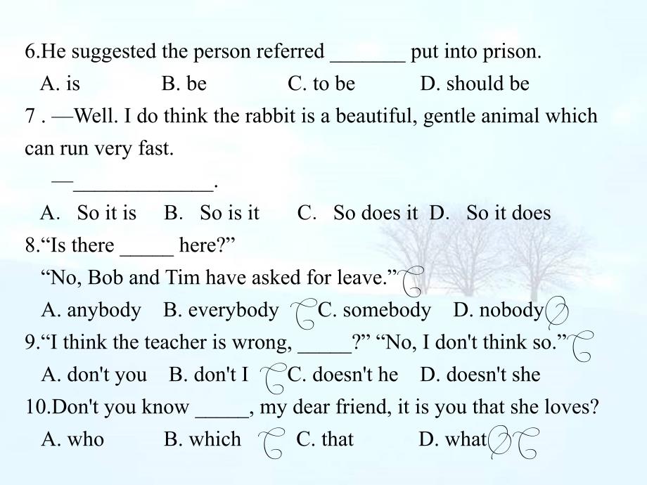 英语考试典型“陷阱题”50例(上）_第4页