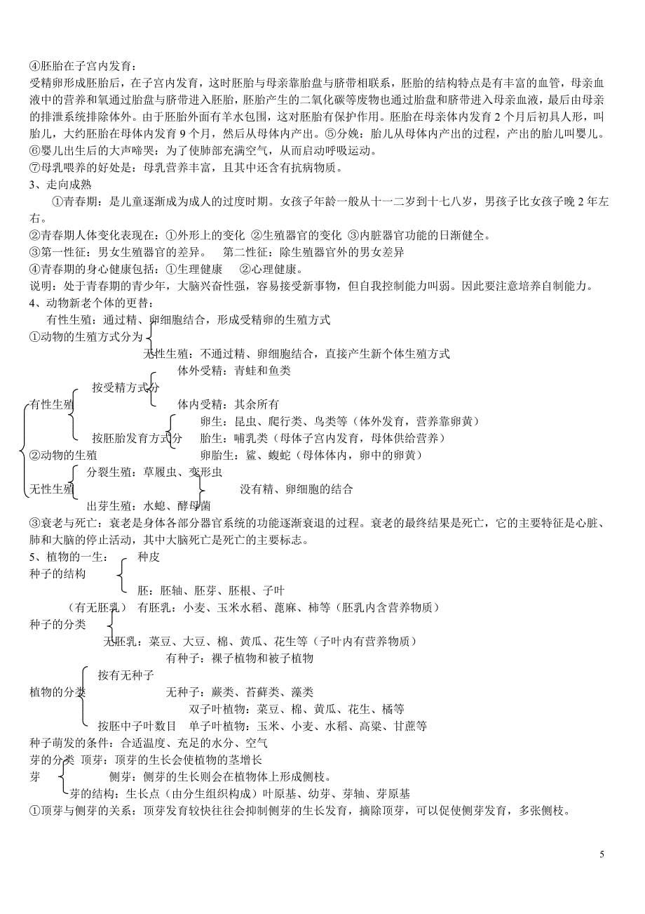 科学生物部分知识总结_第5页